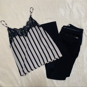 Zara black and cream tank